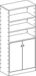 Skříň se čtyřmi policemi a dvojitými dvířky MIKI  PLUS - M22.099