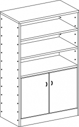 Skříň s policemi a dvojitými dvířky - M22.099