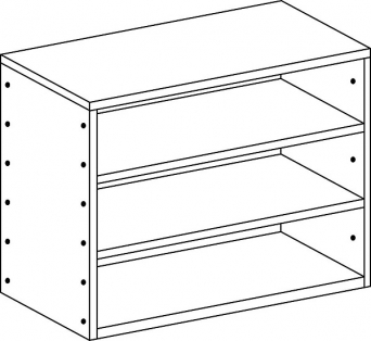 Skříňka bez soklu s policemi - M22.131