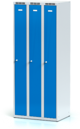 Šatní skříň trojdílná plechová s vloženými jednoplášťovými dveřmi L3M 30 3 1 S