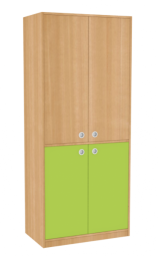 Dřevěná dětská skříň široká s rozdělenými dveřmi vysoká
