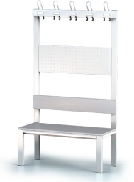 Šatní lavice s opěradlem, věšáky S1L 200 V (modul 200 cm)
