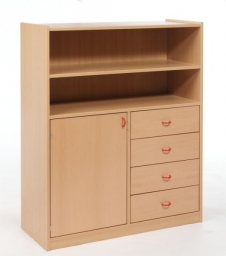 Skříňka kombinovaná se zásuvkami a dvířky MIKI - M123001