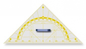 Tabulový trojúhelník s úhloměrem, plexisklo, přepona 60 cm