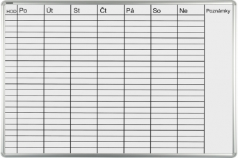 Týdenní plánovací magnetická tabule L povrch emailový 70x100 cm