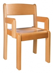 Židle s područkou TIM - mořený sedák a opěrák - C17.0xx