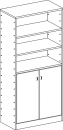 Skříň se čtyřmi policemi a dvojitými dvířky MIKI  PLUS - M22.099