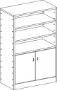 Skříň s policemi a dvojitými dvířky - M22.099
