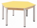 Stůl šestiúhelník 120 cm  výškově stavitelné nohy 52 - 70 cm - x56.115270