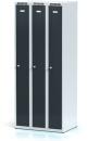 Šatní skříň trojdílná plechová s vloženými jednoplášťovými dveřmi L3M 30 3 1 S