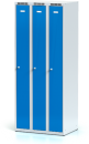 Šatní skříň trojdílná plechová s vloženými jednoplášťovými dveřmi L3M 30 3 1 S
