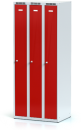 Šatní skříň trojdílná plechová s vloženými jednoplášťovými dveřmi L3M 30 3 1 S