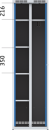 Velkoobjemová šatní skříň dvojdílná s vloženými jednoplášťovými dveřmi L3M 35 2 K P (Alsin)