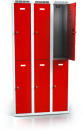 Dělená šatní skříň plechová s vloženými dvouplášťovými dveřmi - dvojdílná A3M 30 1 2 A (Aldop)
