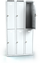 Dělená šatní skříň plechová s vloženými dvouplášťovými dveřmi - šestidílná A3M 30 3 2 A (Aldop)