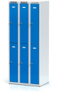 Dělená šatní skříň plechová s vloženými dvouplášťovými dveřmi - šestidílná A3M 30 3 2 A (Aldop)