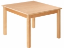 Dětský čtvercový dřevěný stůl standard s masivní podnoží 80x80 cm - x16.3XX