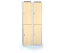 Dělená šatní skříň plechová s vloženými lamino dveřmi - čtyřdílná  D3M 40 2 2 A (Aldera)