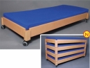 Dětská postel postýlka lehátko lůžko stohovatelná dřevěná 149x65 cm pojízdná s kolečky 0D410
