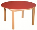 Dětský kulatý dřevěný stůl s masivní podnoží průměr 100 cm - x16.5XX.barva