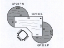 Doplňkový stůl levý Gate GP 22 LN - 1 léta napříč pr.120x75,5x(80x60) cm (ŠxVxH)