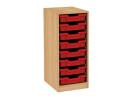 Dřevěná dětská skříň s plastovými boxy - úzká / nízká