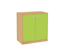 Dřevěná dětská skříň široká s dveřmi - nízká