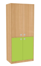 Dřevěná dětská skříň široká s rozdělenými dveřmi vysoká