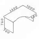 Ergonomický stůl Visio 140 x 100 cm