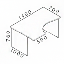 Ergonomický stůl Visio 140 x 100 cm