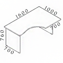 Ergonomický stůl Visio 160 x 100 cm