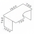 Ergonomický stůl Visio 160 x 100 cm