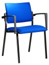 Alba Konferenční (jednací) židle Square čalouněná černý plast - SLEVA nebo DÁREK