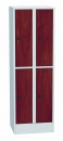 Plechová šatní skříň dvoudílná čtyřdvéřová s LTD dveřmi SHS_32_A_L