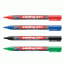 Plnitelný fix popisovač Edding 361 na bílé tabule modrý