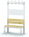 Šatní lavice s opěradlem, věšáky S1L 200 V (modul 200 cm)