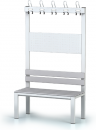 Šatní lavice s opěradlem, věšáky S1L 200 V (modul 200 cm)