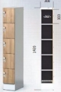 Skříň trojdílná s patnácti uzamykatelnými schránkami s naloženými dveřmi F3S 30 3 5 O AD+DD (modul 90 cm)