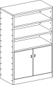 Skříň s policemi a dvojitými dvířky - M22.099