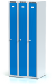 Šatní skříň trojdílná plechová s vloženými jednoplášťovými dveřmi L3M 30 3 1 S