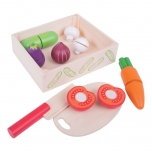 Bigjigs Toys- Dřevěné hračky - Krájecí zelenina v krabičce