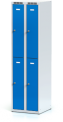 Dělená šatní skříň plechová s vloženými dvouplášťovými dveřmi - čtyřdílná A3M 30 2 2 A (Aldop)