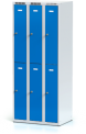Dělená šatní skříň plechová s vloženými jednoplášťovými dveřmi - šestidílná  L3M 25 3 2 A (Alsin)