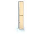 Dělená šatní skříň plechová s vloženými lamino dveřmi - dvojdílná D3M 30 1 2 A (Aldera)