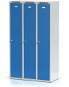 Šatní skříň trojdílná plechová s vloženými jednoplášťovými dveřmi L3M 35 3 1 S