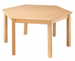 Dětský šestihranný dřevěný stůl s masivní podnoží průměr 120 cm - M16.11xx.